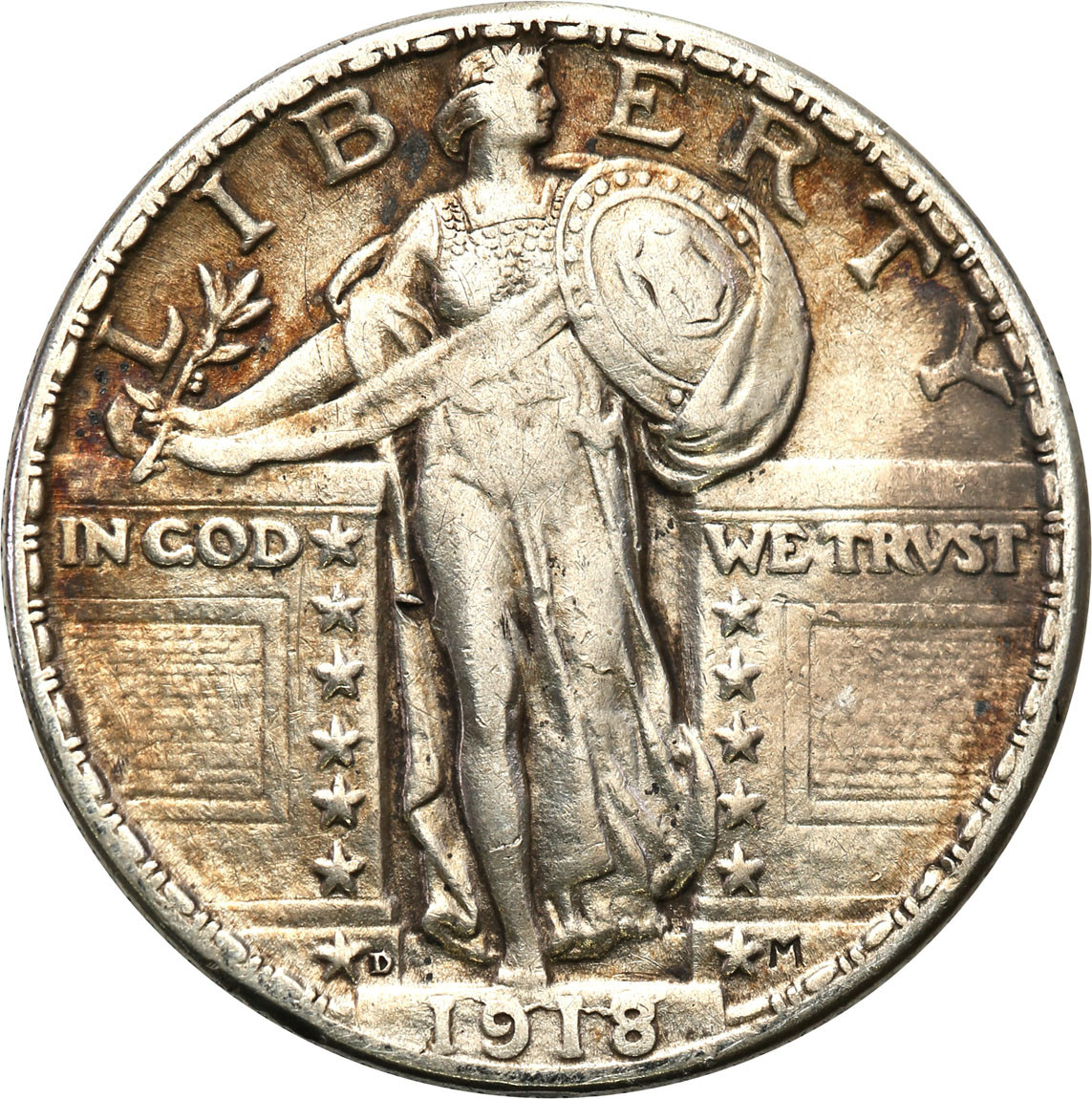 USA. 1/4 dolara  1918 D, Denver, typ Liberty